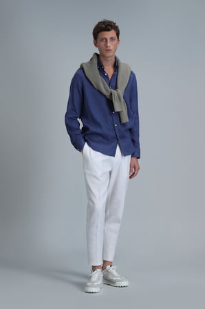 Pitaya Erkek Keten Gömlek Comfort Fit Saks