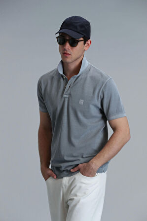 Lufian Erkek Vernon Smart Polo T-Shirt 111040163 Gri