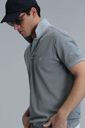 Lufian Erkek Vernon Smart Polo T-Shirt 111040163 Gri