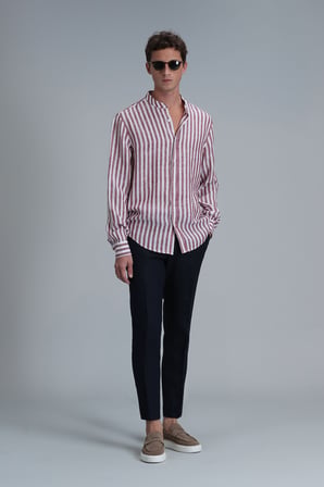 Fast Erkek Basic Gömlek Comfort Fit Bordo