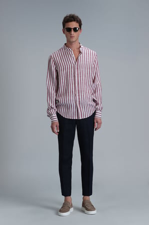 Fast Erkek Basic Gömlek Comfort Fit Bordo