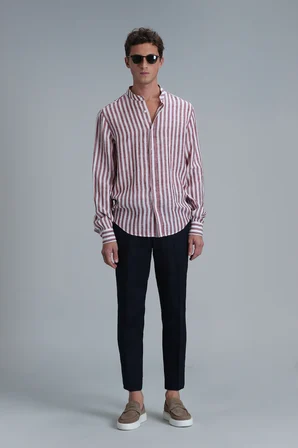 Fast Erkek Basic Gömlek Comfort Fit Bordo