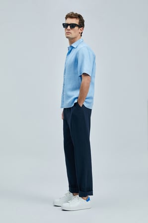 Bert Erkek Basic Gömlek Comfort Fit Mavi