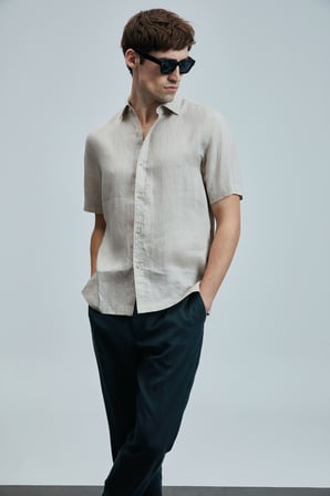 Bert Erkek Basic Gömlek Comfort Fit Bej