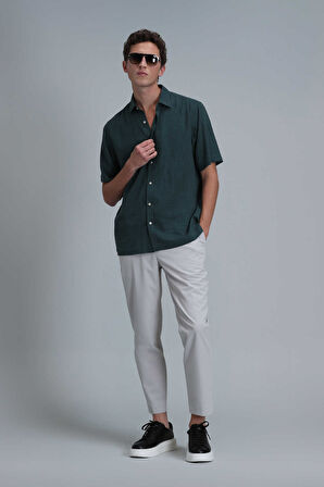 Bert Erkek Basic Gömlek Comfort Fit Yeşil