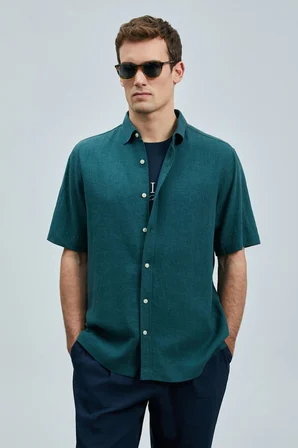 Bert Erkek Basic Gömlek Comfort Fit Yeşil
