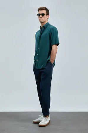 Bert Erkek Basic Gömlek Comfort Fit Yeşil