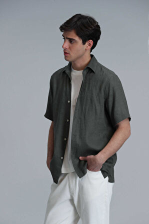 Bert Erkek Basic Gömlek Comfort Fit Haki