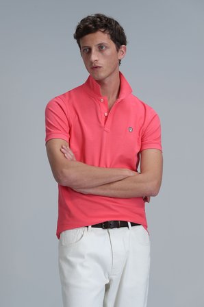Laon Smart Erkek Polo Tişört Slim Fit Şeker Pembe