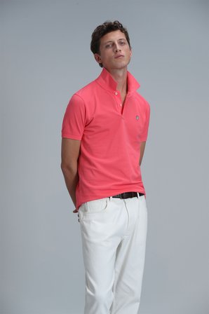 Laon Smart Erkek Polo Tişört Slim Fit Şeker Pembe