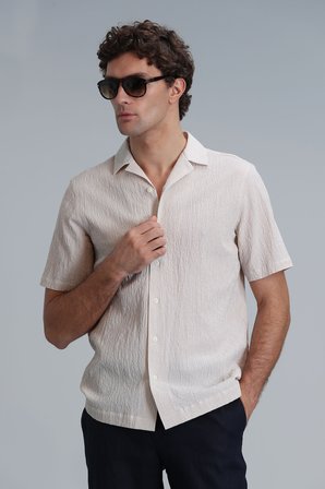 Femer Erkek Basic Gömlek Regular Fit Bej