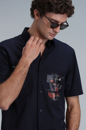 Look Erkek Basic Gömlek Regular Fit Lacivert
