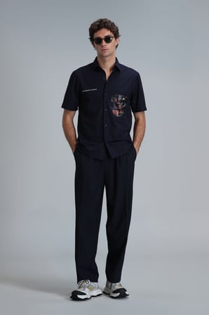 Look Erkek Basic Gömlek Regular Fit Lacivert