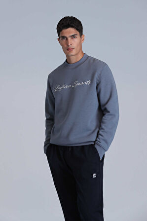 Lufian Erkek Loved Sweatshirt 112030137 Koyu Mavi