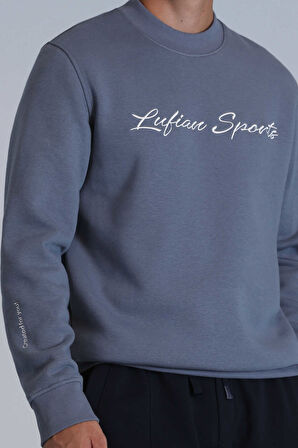 Lufian Erkek Loved Sweatshirt 112030137 Koyu Mavi