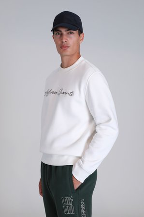 Loved Erkek Sweatshirt Kırık Beyaz