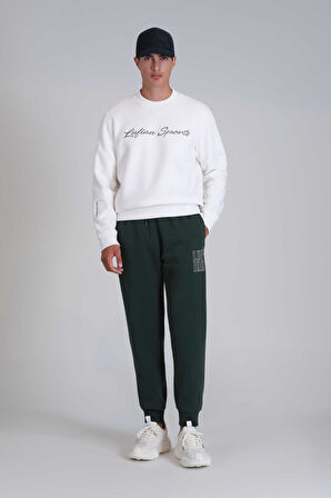 Lufian Erkek Loved Sweatshirt 112030137 Kırık Beyaz