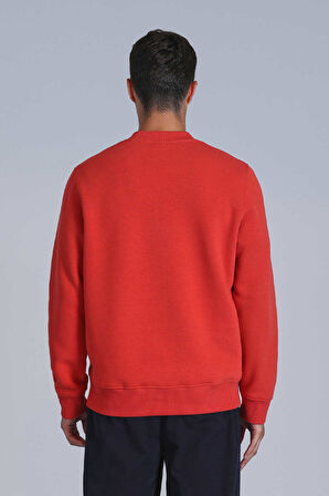 Lufian Erkek Loved Sweatshirt 112030137 Açık Kırmızı