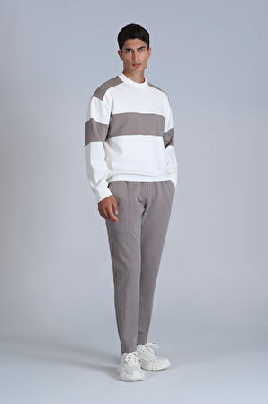 Pıeces Erkek Sweatshirt Kırık Beyaz