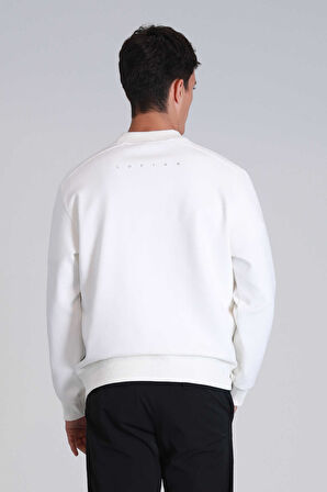 Lufian Erkek Luther Sweatshirt 112030145 Kırık Beyaz