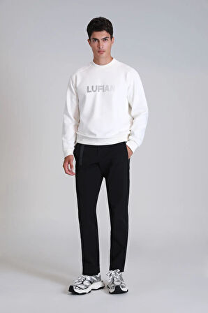 Lufian Luther Erkek Sweatshirt Kırık Beyaz