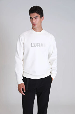 Lufian Luther Erkek Sweatshirt Kırık Beyaz
