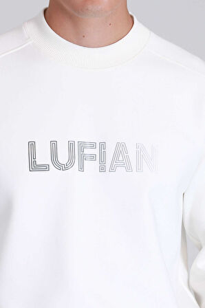 Lufian Erkek Luther Sweatshirt 112030145 Kırık Beyaz