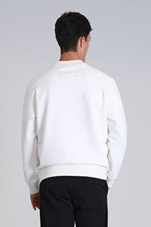 Lufian Erkek Luther Sweatshirt 112030145 Kırık Beyaz