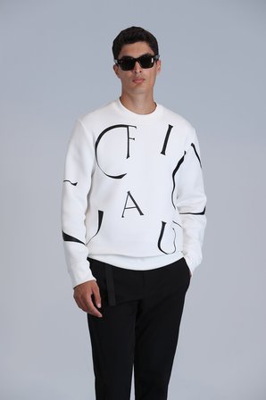 Frank Erkek Sweatshirt Kırık Beyaz