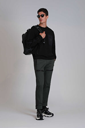Lufian Erkek Techno Sweatshirt 112030153 Siyah