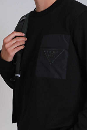 Lufian Erkek Techno Sweatshirt 112030153 Siyah