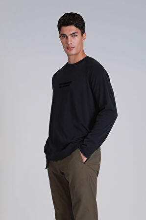 Holly Erkek Uzun Kol Tişört Siyah