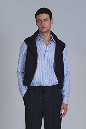 Strıt Erkek Basic Gömlek Slim Fit Mavi