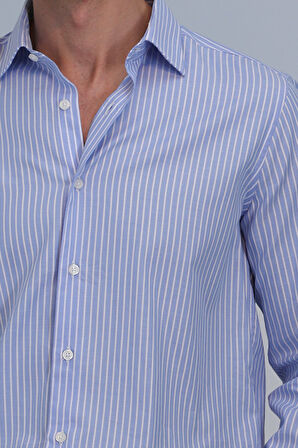 Strıt Erkek Basic Gömlek Slim Fit Mavi