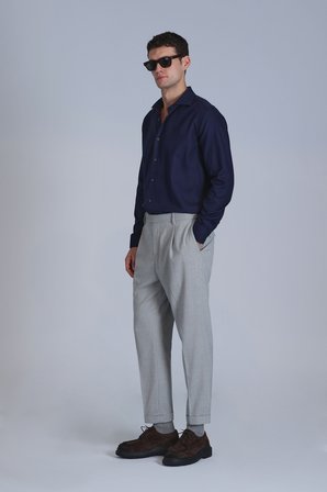 Wonder Erkek Basic Gömlek Comfort Fit Lacivert