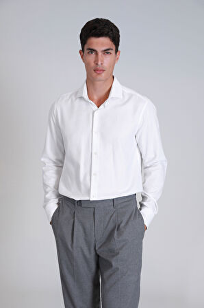 Lufian Erkek Wonder Comfort Fit Basic Gömlek 112010639 Beyaz