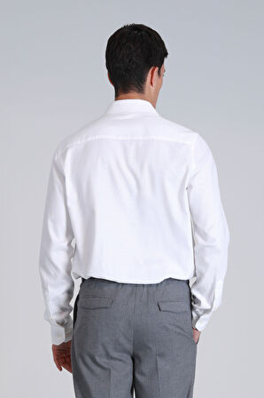 Lufian Erkek Wonder Comfort Fit Basic Gömlek 112010639 Beyaz