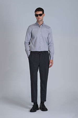 Danıel Erkek Basic Gömlek Slim Fit Gri