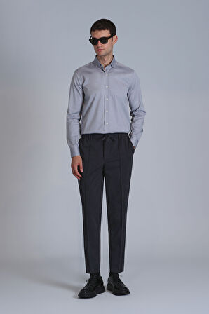 Danıel Erkek Basic Gömlek Slim Fit Gri