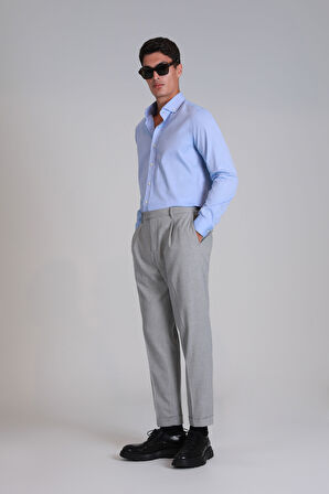 Danıel Erkek Basic Gömlek Slim Fit Mavi