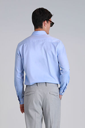 Lufian Erkek Danıel Basic Slim Fit Gömlek 112010640 Mavi