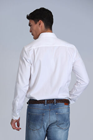 Lufian Erkek Danıel Basic Slim Fit Gömlek 112010640 Beyaz