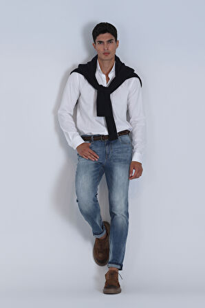 Lufian Erkek Danıel Basic Slim Fit Gömlek 112010640 Beyaz