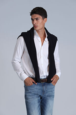 Lufian Erkek Danıel Basic Slim Fit Gömlek 112010640 Beyaz