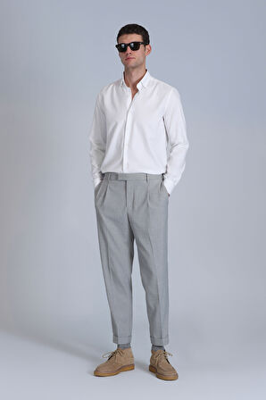 Barka Erkek Basic Gömlek Slim Fit Beyaz