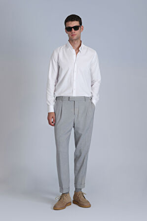 Barka Erkek Basic Gömlek Slim Fit Beyaz