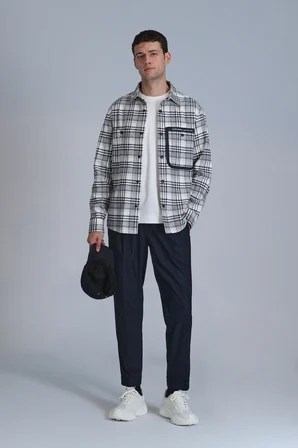 Hard Erkek Basic Gömlek Slim Fit Lacivert
