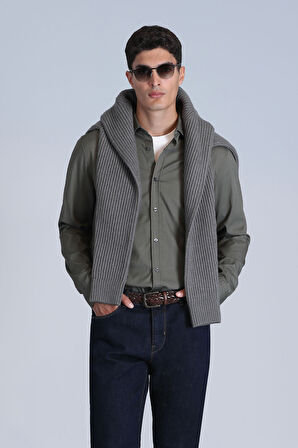 Ferla Erkek Basic Gömlek Slim Fit Açık Yeşil