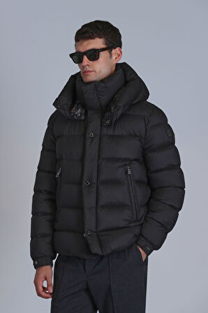 Marty Kaz Tüyü Erkek Mont Siyah