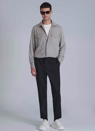 LUFIAN Slim Fit Gömlek Yaka Bej Erkek Gömlek CAMERON